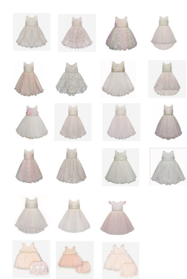 tk_maxx_occasion_dresses An image of white an pink princess style dresses for children