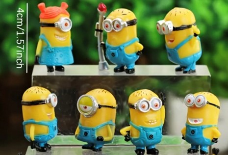 12pcs minions character dolls Skeleton refrigerator magnet