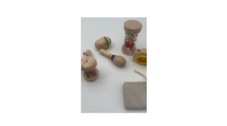 6 piece wooden rattles set