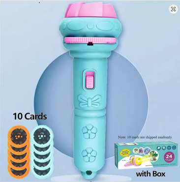 Cartoon flashlight sold on TEMU Thumbnail image of blue and pink toy microphone