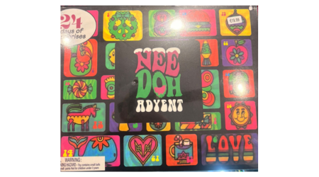 Image of Needoh branded advent box containing fidget toys