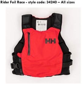 Red foil Helly Hansen buoyancy aid Red foil Helly Hansen buoyancy aid