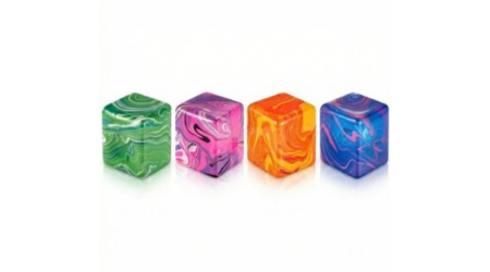 Squishy set of four marbled cubes