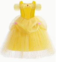 Temu princess dress Yellow childrens princess dress