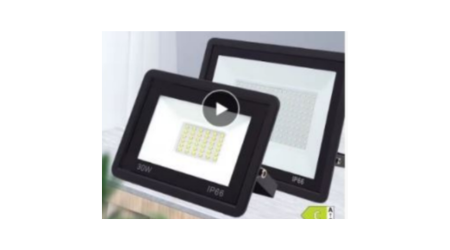 Two rectangular-shaped black PIBAOGU LED flood lights