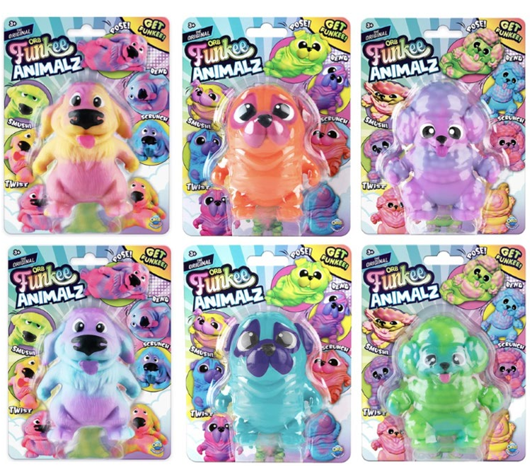 ORB Funkee Sand Toys - 1 Multi-coloured toys in the form of dogs filled with sand