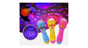 Plastic Toy Torch a group of three colourful toy torches that shine differing patterns. The torches are predominantly light blue, yellow and pink in colour respectively.