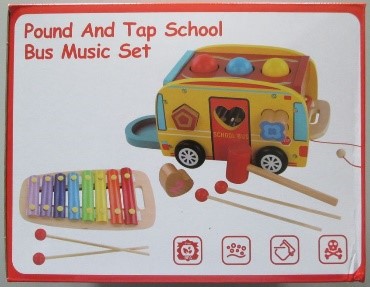 Product Safety Information Notice on Pound and Tap School Bus Music Set sold on Amazon