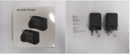 Product Safety Information Notice on KASAENU 2-Pack 25W USB C Fast Charger Plug sold on Amazon