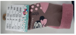 Poundland UK TA Dealz ROI Pep & Co BU Terry Minnie Mouse socks Product Recall Image