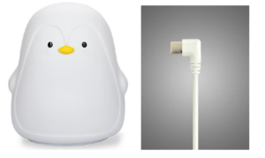 Product Safety Information Notice on Nuby UK Penguin Colour Change Night Light L-Shaped USB- C Cable
