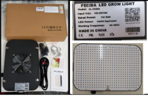 Product Safety Information Notice on Fecida LED Grow Light Cruiser Series sold on Amazon