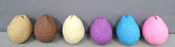 Squishy Dino and Unicorn Eggs 6 dinosaur shaped egg toys in various colours, beige, brown, white, purple, blue, pink