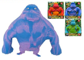 Squishy-Gorilla image shows a squishy blue gorilla-like toy and 3 other similar toys in packaging
