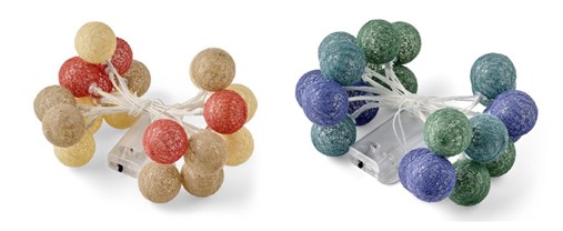 String-Lights Two images of red and yellow and blue and green sphere shaped lights attached by strings to a battery box
