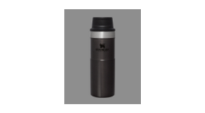 Trigger Action Travel Mug 2 Image shows the Stanley 1913 Trigger Action Mug which is black in colour with a silver ring at the top.
